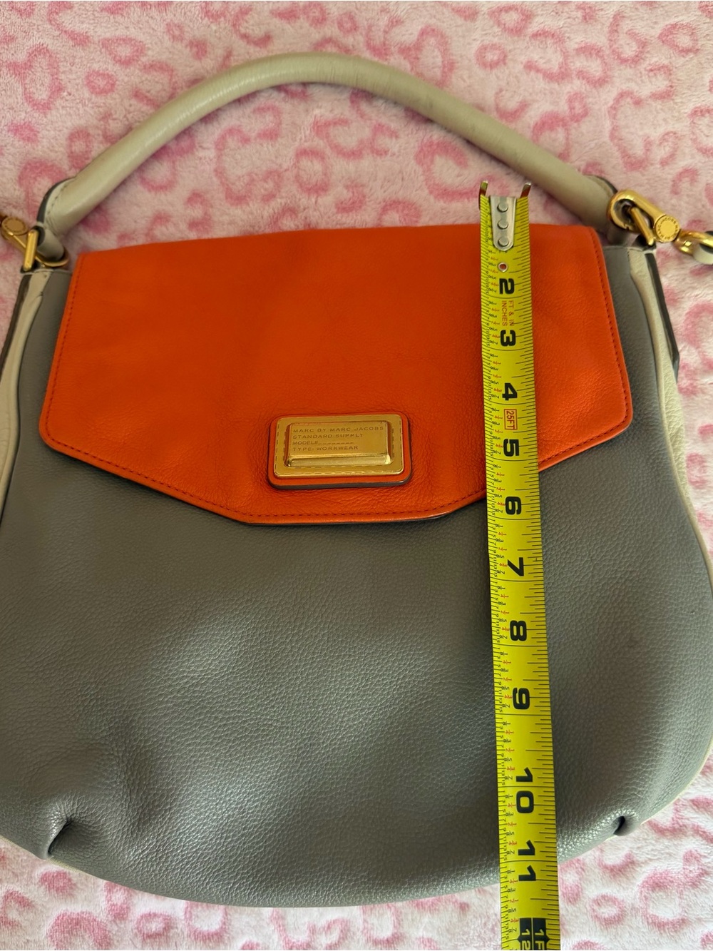 Marc Jacobs Handbag Leather Multicolor 
Gray/Orange/Cream Women’s - Picture 10 of 13